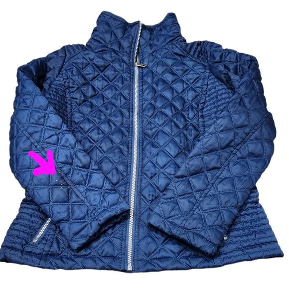 Marc New York Andrew Marc Navy Quilted Puff Jacket Zipper Pockets XS - Picture 12 of 12